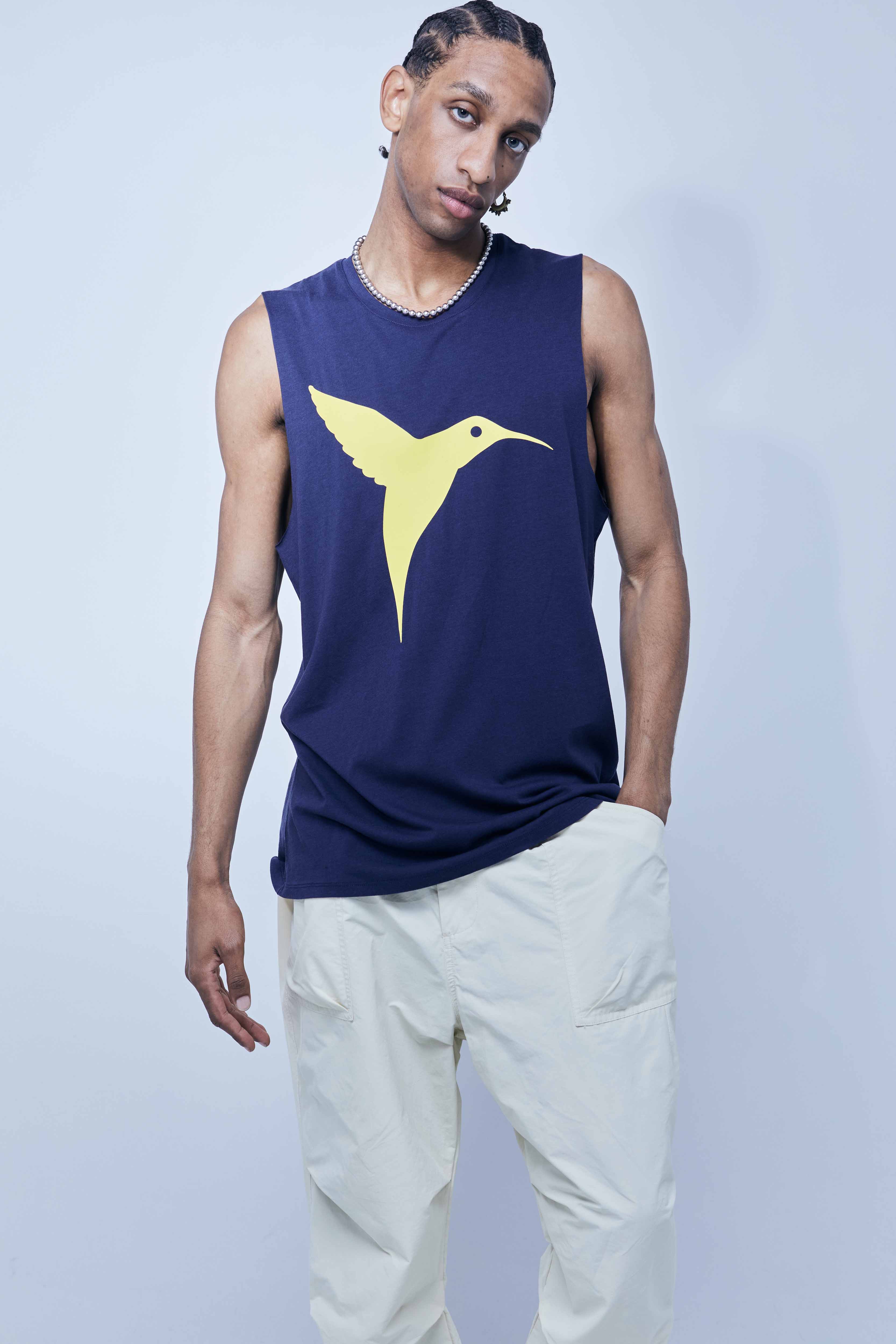 Ushuaïa Logo Tank – SS24 – Navy - Image 4
