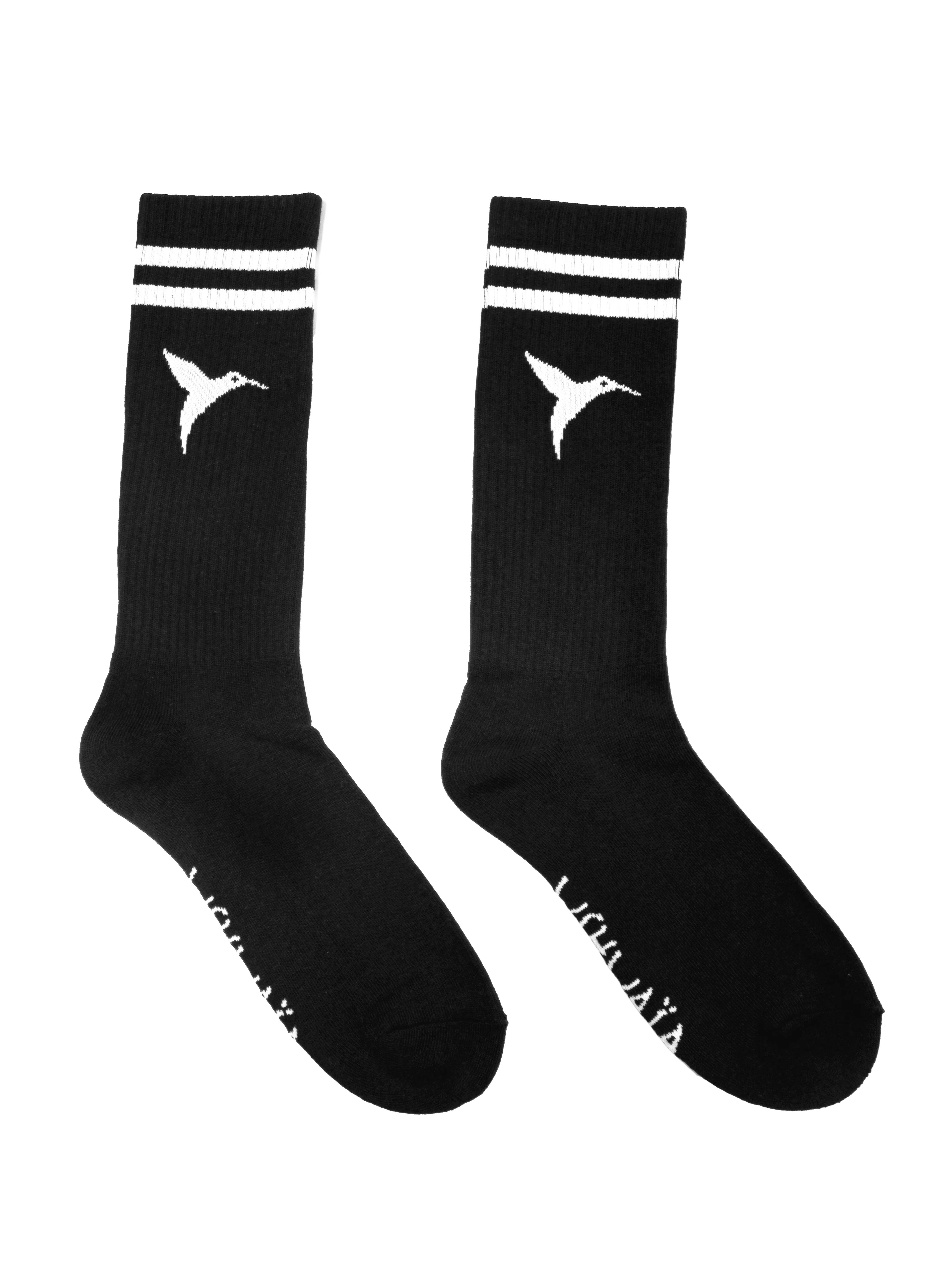 WHITE STRIPED BLACK SOCK