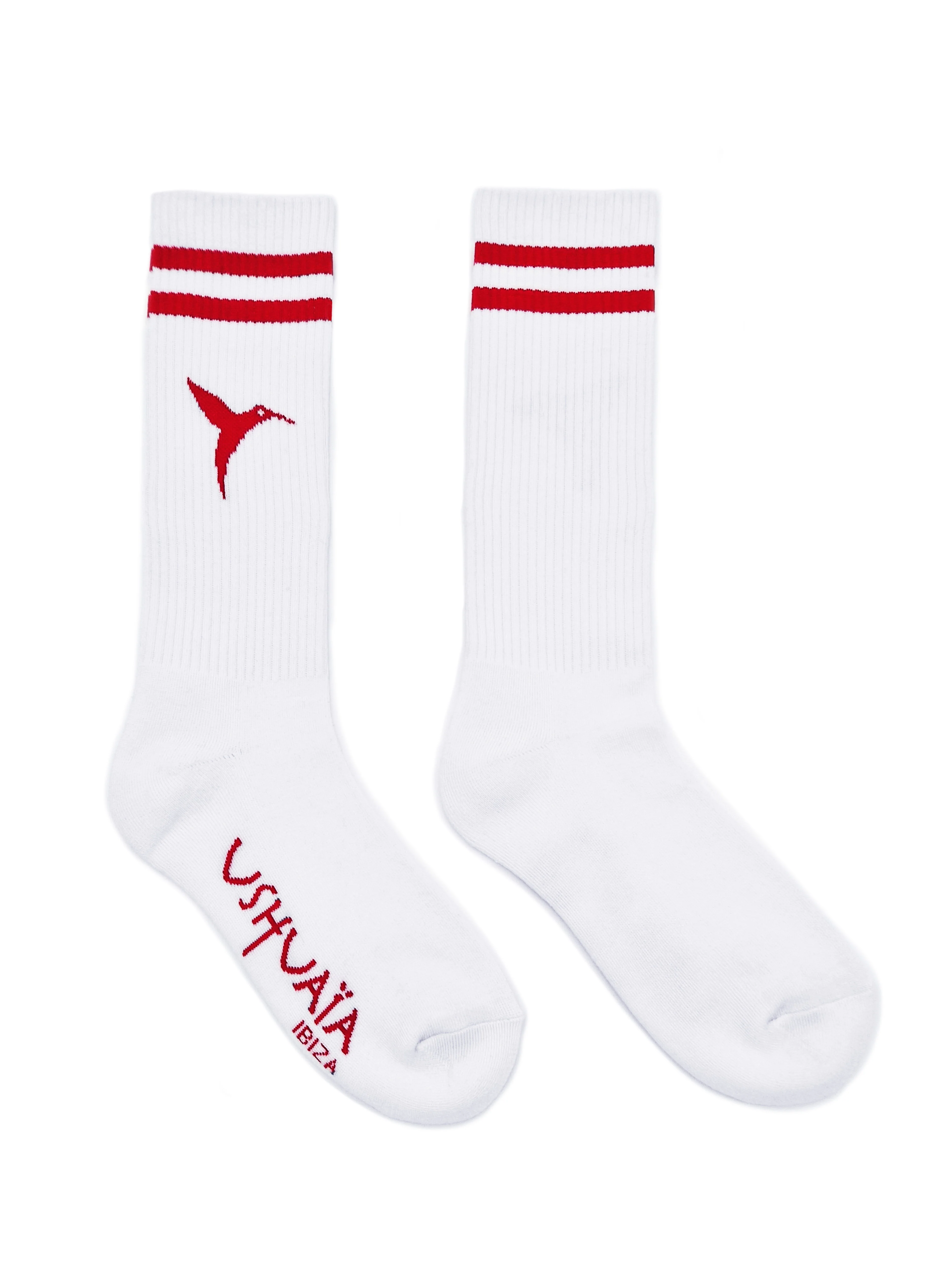 RED STRIPED WHITE SOCK